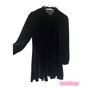 Zara Black Velvet Dress Women's M